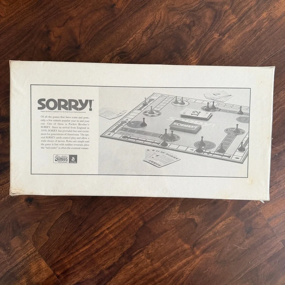 Vintage 1972 SORRY! Board Game Parker Brothers No. 390 - Factory Sealed New